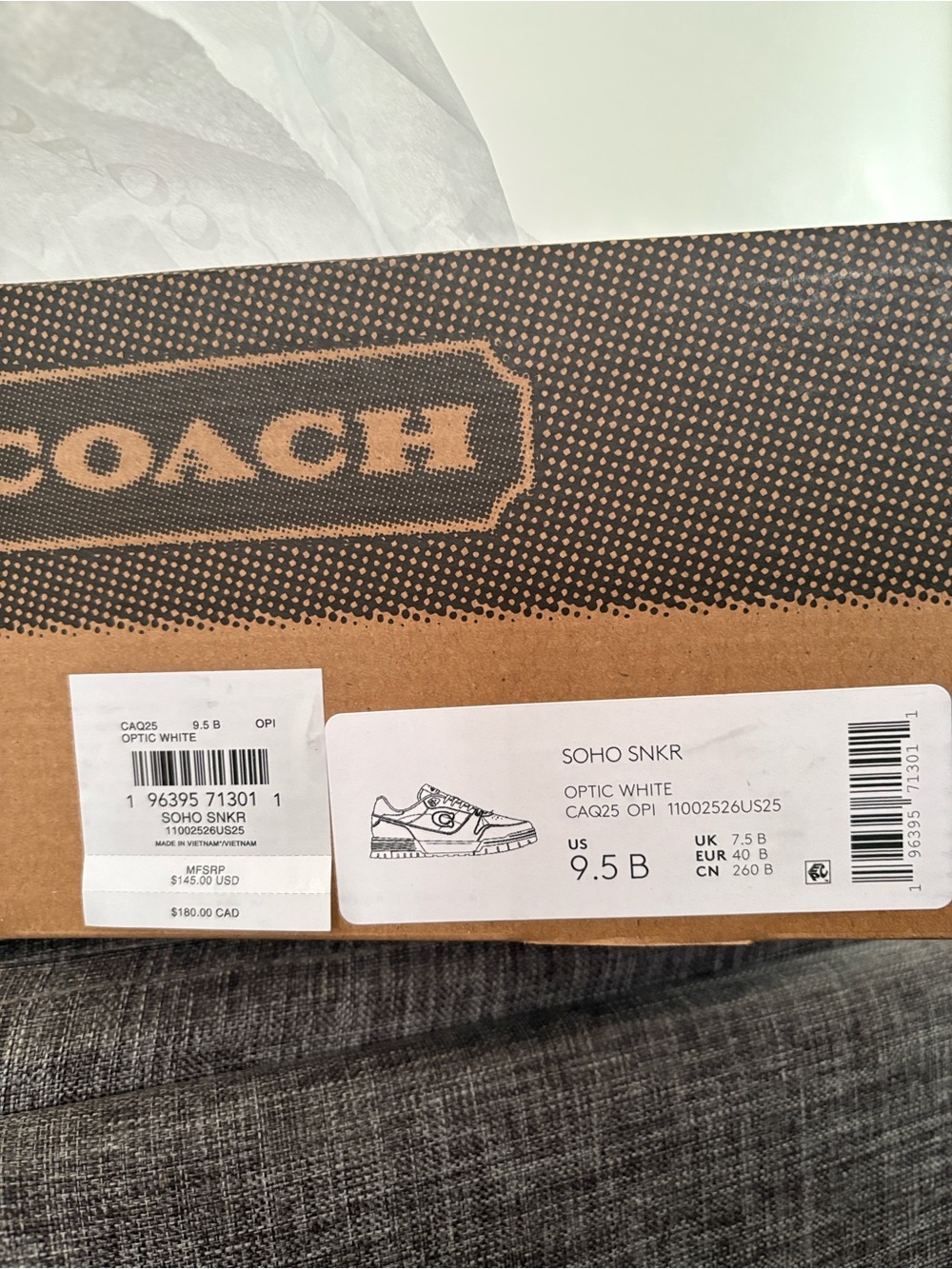 Coach White Leather Sneakers with Cream Accents - Picture 2 of 4